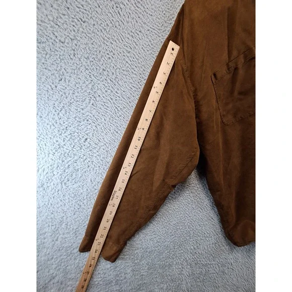 Knightsbridge Button Up Shirt XL Brown Faux Suede Streetwear Workwear Gorpcore - Picture 7 of 7